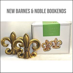NEW IN BOX. Barnes & Nobles Hand Cast Resin Bookends. Set of 2.